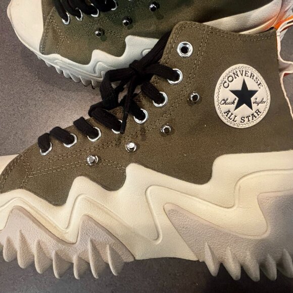 Converse Run Star Motion High GREEN Chuck Taylor M 7/W 8.5Platform....EUC!!!!!! - Picture 3 of 9